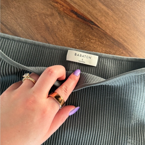 NWT Babaton Gray Ribbed Tube Top - Picture 2 of 4